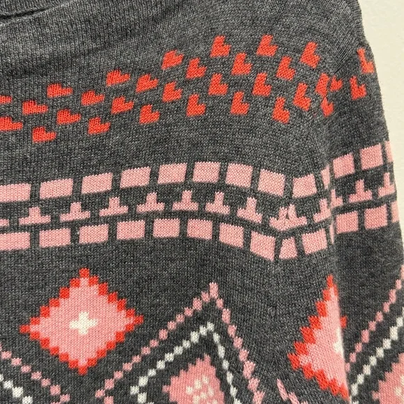 Talbots Petite Medium Lambswool Blend Geometric Heart Sweater - Picture 5 of 7